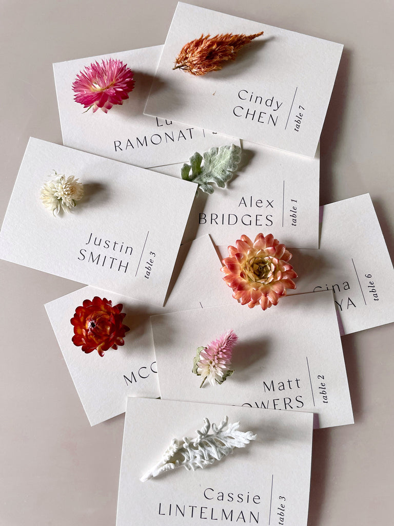 Dreamy Dried Floral Escort Cards